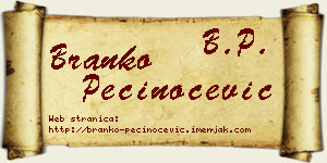 Branko Pečinoćević vizit kartica